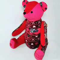 Memory Bear Keepsake - photo fabric bear
