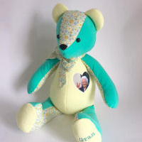 Memory Bear Keepsake - orange and blue bears