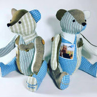 Memory Bear Keepsake - fleecy checked bears